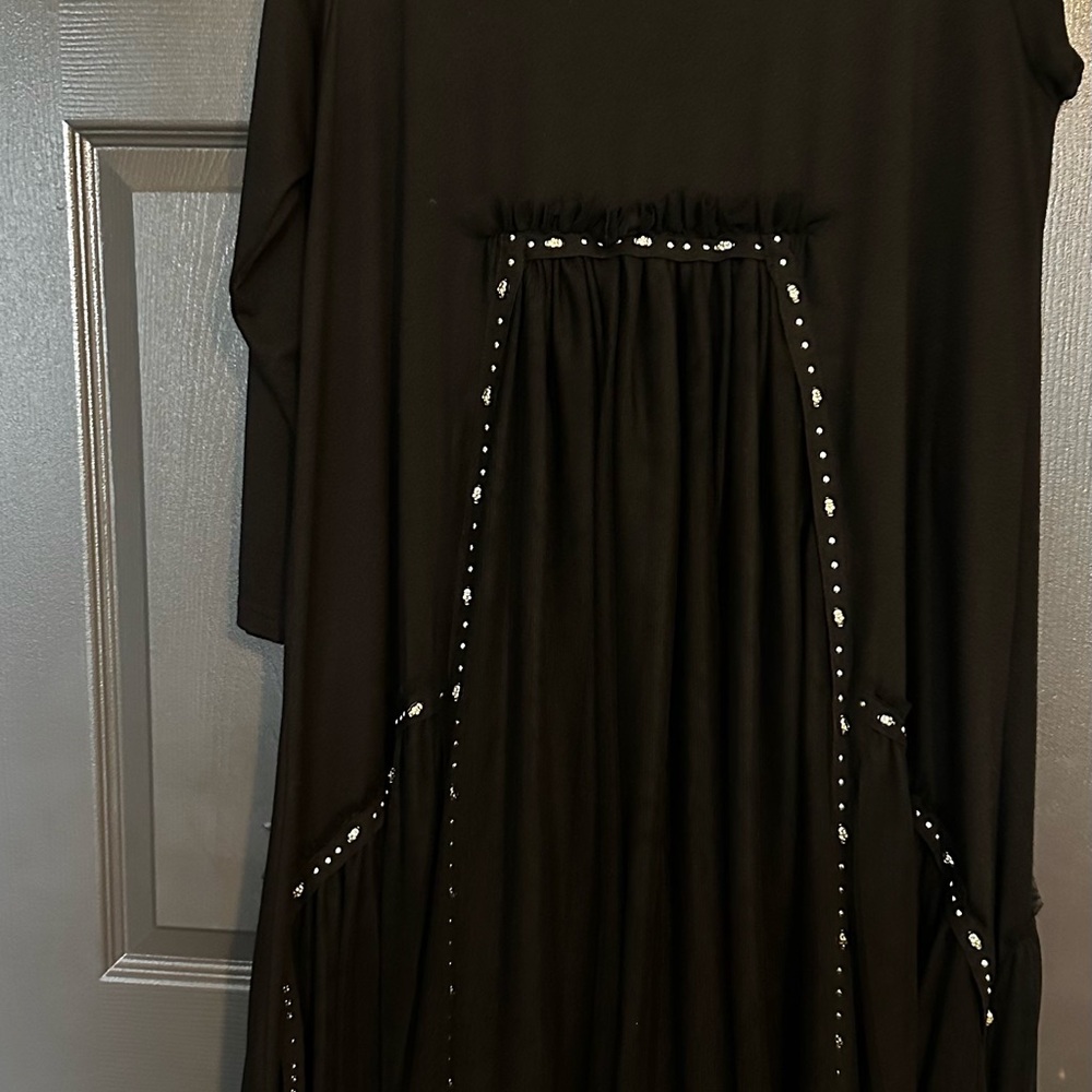 Bloomingdale's Black Dress with Silver Accents